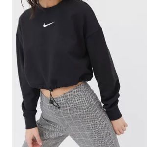 Nike swoosh crew neck cropped sweatshirt